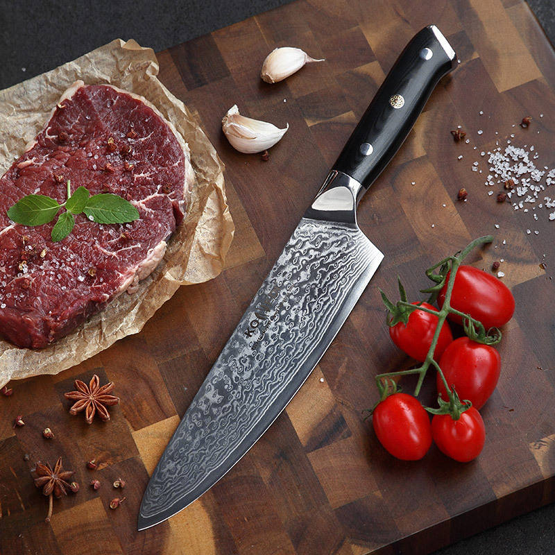 KINGWISE 8 Inch Kitchen Chef Knife G10 Handle Professional Japanese Steel 67 Layers Damascus Stainless Ridge Pattern Stock Hot