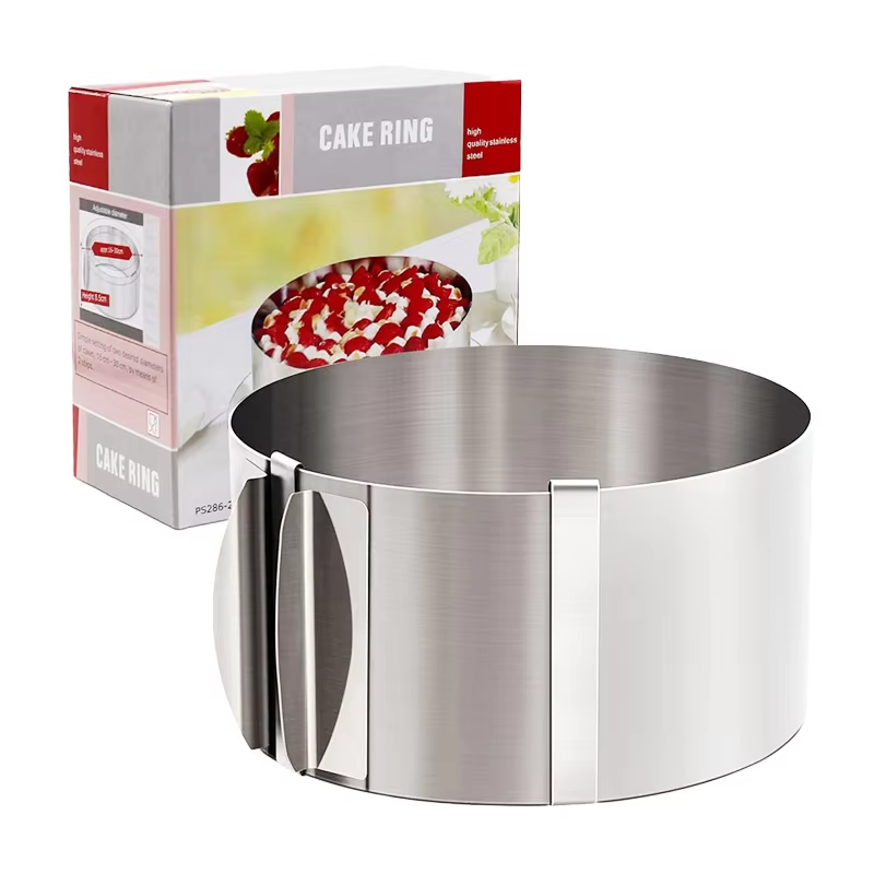 Kingwise Adjustable Retractable Round Mousse Ring 6-12 Inch Stainless Steel Cake Mold Baking Tools