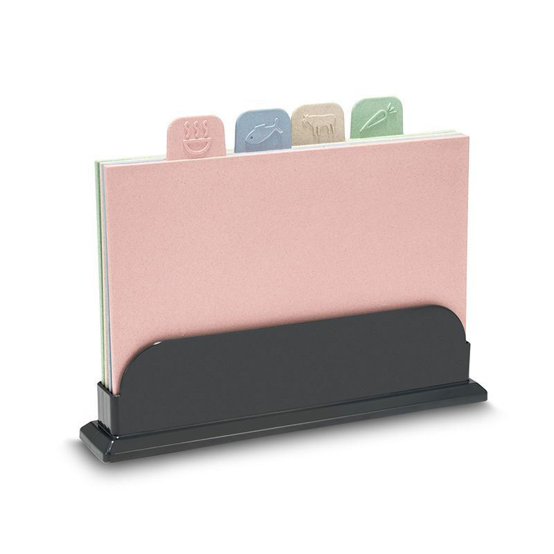 Dropshipping Fast Portable Kingwise PP Plastic Rectangle 4 Piece Color Coded Dishwasher Safe Cutting Chopping Board Stand