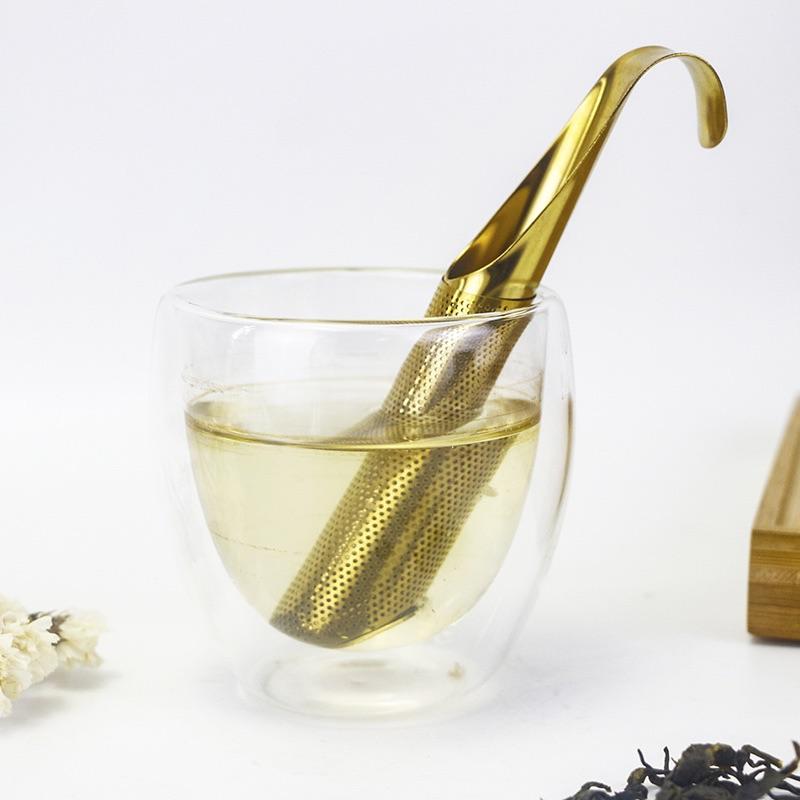 Creative Kitchen Gadgets Custom Portable Metal Wire Mesh Flower Leaf Tea Strainer Gold Plated Stainless Steel Tea Infuser