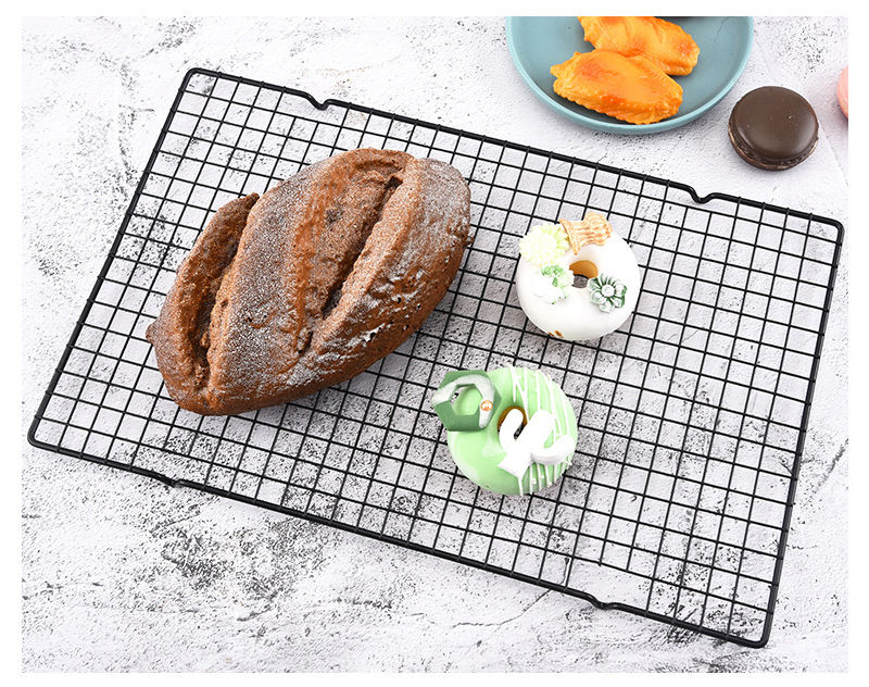 Upside Non-Stick Black Carbon Steel Cooling Rack for Kitchenware Stackable Baking Drying Net for Cake Bread Biscuit Utensil