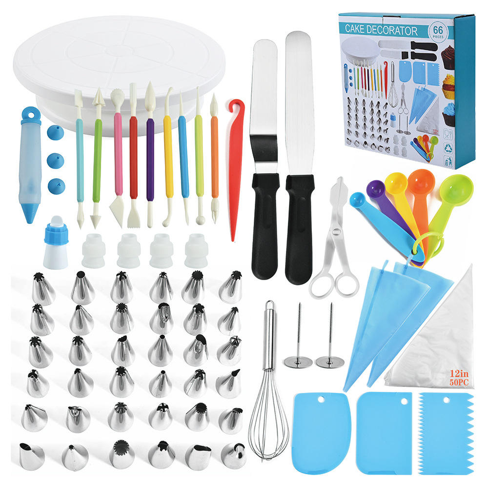 Kingwise Hot Sale Cake Tools Custom Icing Piping Nozzles Baking Tools Wholesale 66 Pieces Cake Decorating Tools Set