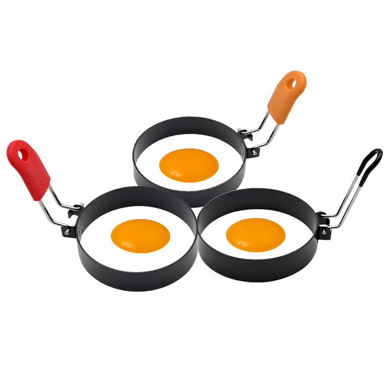 Kingwise Stainless Steel Manual Pancake Rings Fried Egg Omelette Ring Mold Breakfast Sandwich Maker Egg Cooker Dishwasher Safe