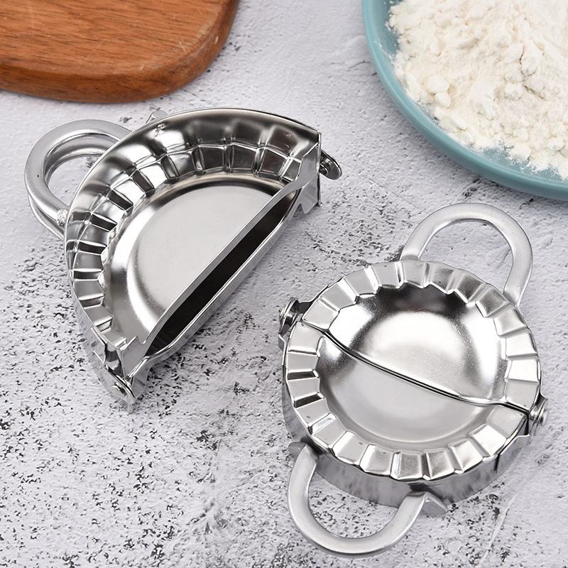 Kingwise Stainless Steel Manual Dumpling Skin Mould Pastry Maker Wrapper Dumpling Folding Machine Home Kitchen Accessories