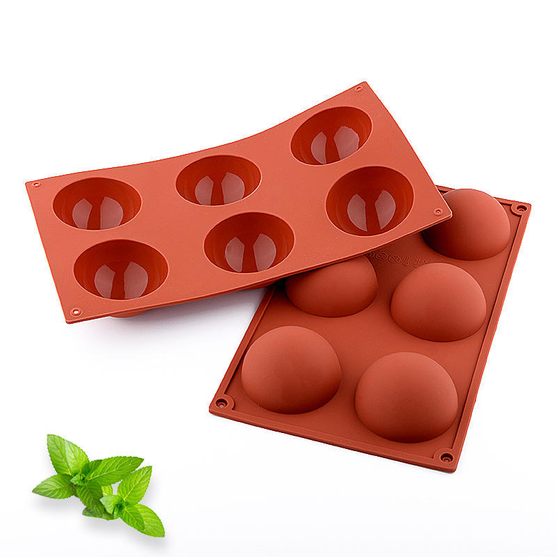 Kingwise Easy-Bake 1 Pcs 6 Hole Eco-Friendly Oven Safe Silicone Mold Dessert Jelly Chocolate Cake Home Kitchen Baking Molds