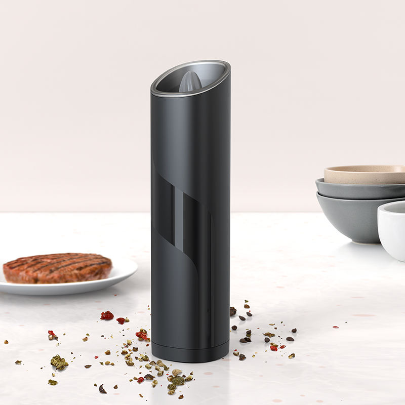 Kingwise Black Stainless Steel Eco-Friendly Electric Pepper Grinder Set with Automatic Salt & Pepper Mill for Home Use