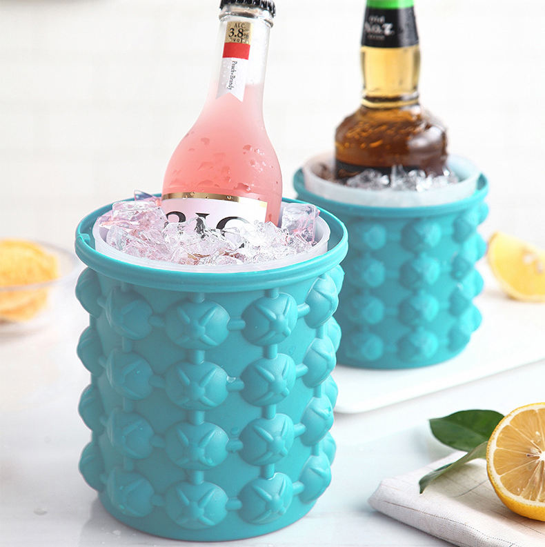 Kingwise Large Silicone Ice Bucket Personalized Round Ice Cube Tray with Beverage Tubs Hot Sale Drinkware