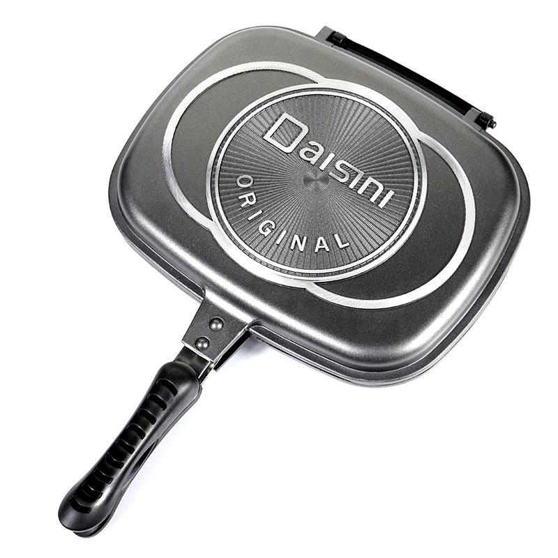 Kingwise Wholesale Kitchen Cookware Roasting Pans Aluminum Alloy Nonstick Skillet Baking Double Sided Non Stick Fry Pan