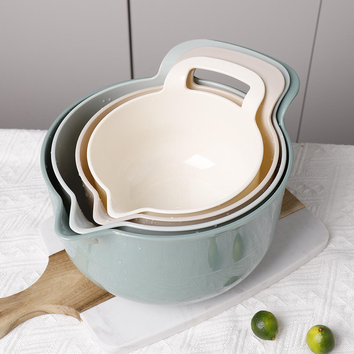 New Gadgets Home Products Kitchen Salad Mixing Bowls PP Plastic Salad Bowl Set