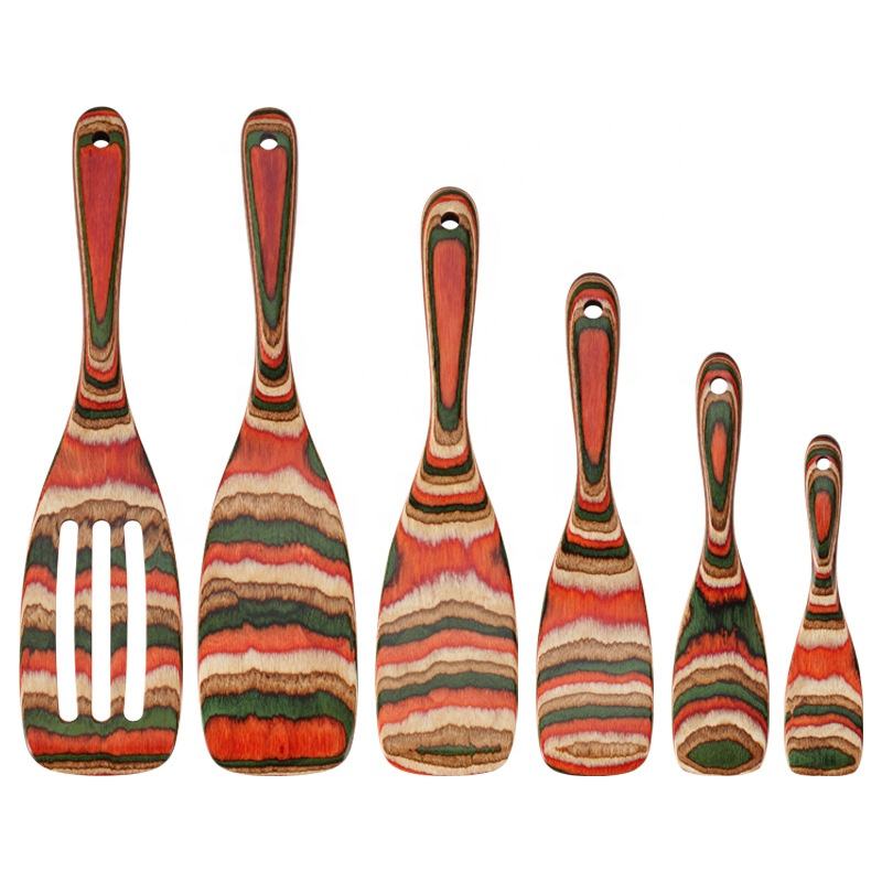 Kingwise Pakkawood Hard Wooden Cooking Spatula Turner Dishwasher Microwave & Oven Safe Kitchen Tool for Home Use