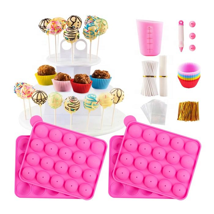 Kingwise Best Selling Stainless Steel BPA-Free Eco-Friendly Dishwasher Safe Cake Stand Pop Mold Set Party Pastry DIY Decorations