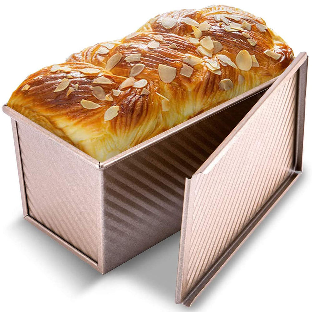 Kingwise Carbon Steel Eco-Friendly Toast Mold with Lid Dishwasher & Oven Safe Rectangle Baking Tool