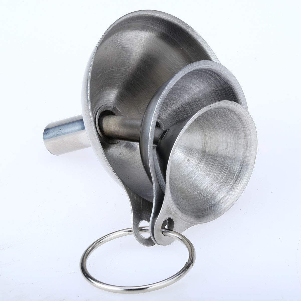 Kingwise Mini Stainless Steel Kitchen Tools Set Funnel for Oil Juice Filling Liquid Filtering Bottle Spoons Home Kitchen