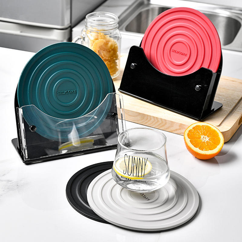 Kingwise Wholesale Silicone Pot Holder and Minimalist Round Placemat New Product Ideas for Table Usage