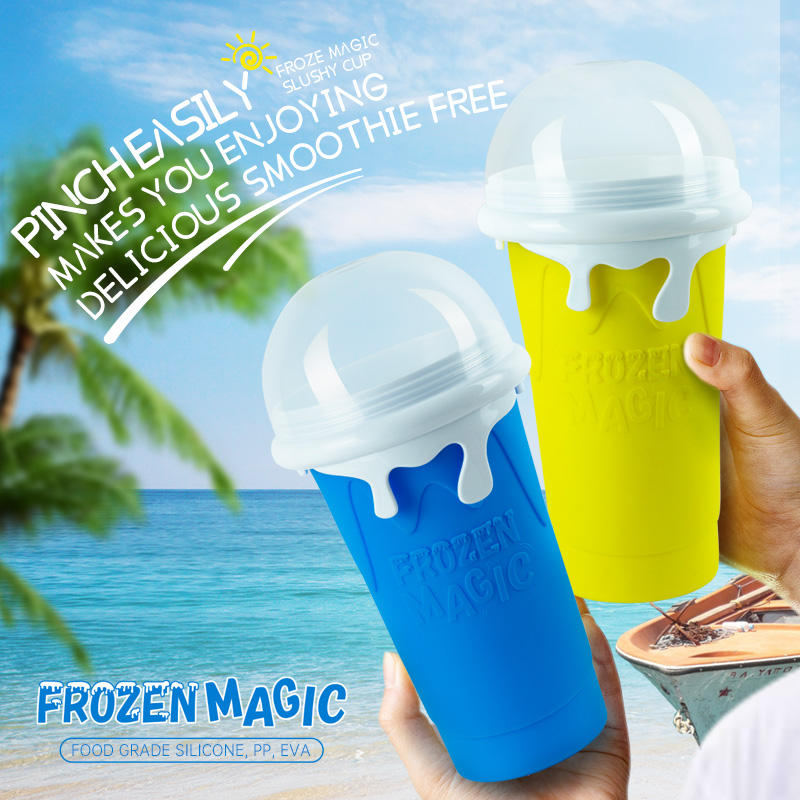 Kingwise Custom Slushie Cups Hot Sale Magic Smoothies Cup Quick Frozen Silicone Slushy Maker New Design