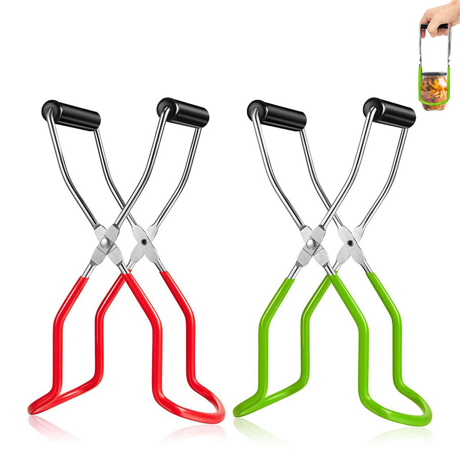 Kingwise Stainless Steel Kitchen Accessories Metal Lifter Canning Tongs Cans Gripper Clamp Canned Clip Canning Jar Tool Design