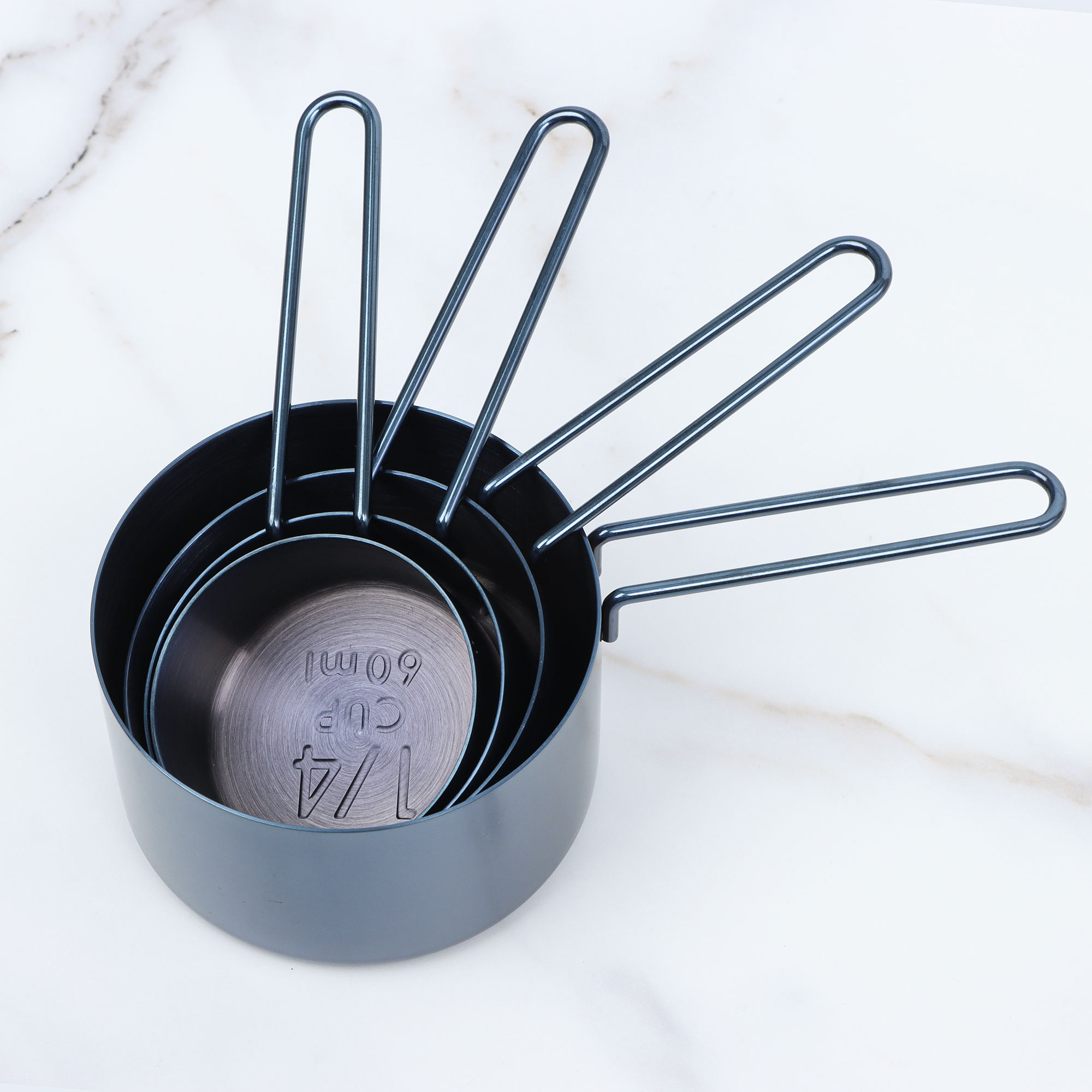 Kingwise 4-Piece Stainless Steel Eco-Friendly Liquid Measuring Spoons Set Dishwasher & Freezer Safe