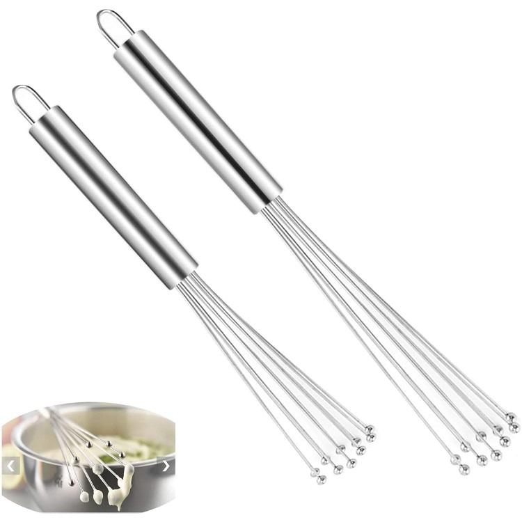 Kingwise Hot Selling 430 Stainless Steel Egg Whisk Mini Manual Kitchen Mixer for Cooking & Baking for Home Use & Milk Mixing