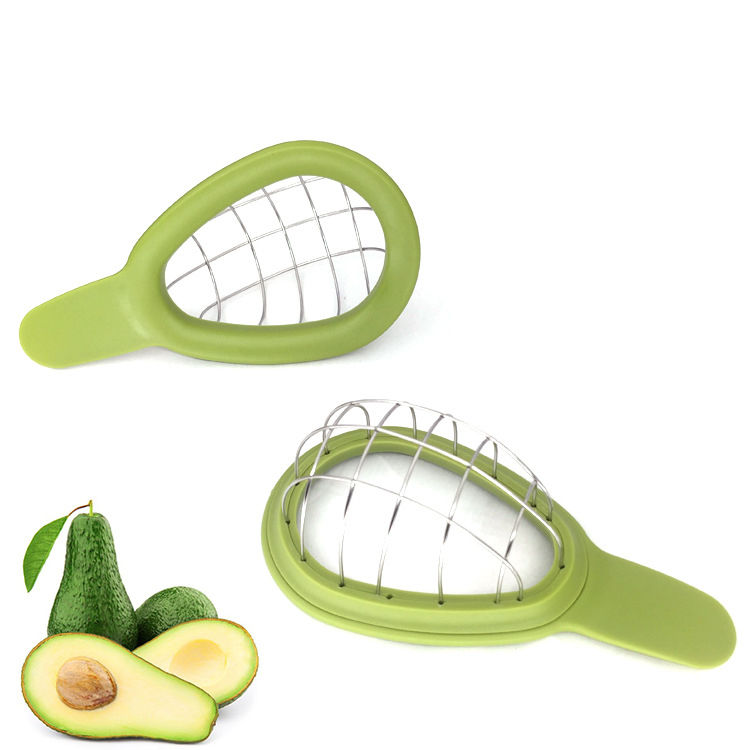 Kingwise Multifunction Kitchen Creative Fruit Vegetable Stainless Steel 3-in-1 PP Handle Avocado Slicer Peeler Cutter Chopper