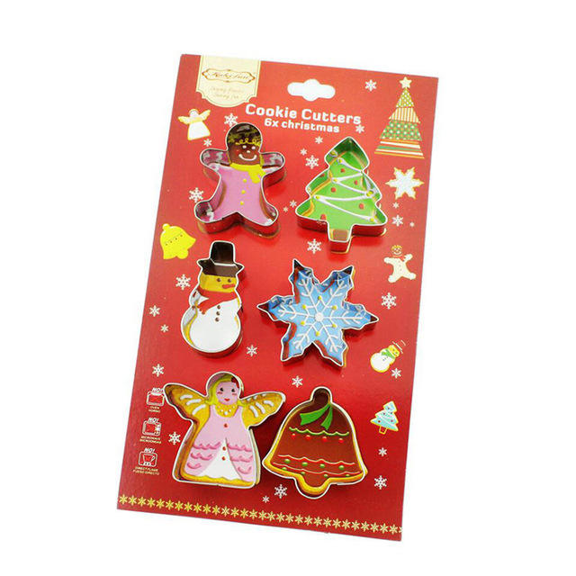 Kingwise High Quality 3D Stainless Steel Cookie Cutters Set 6pcs Christmas Gingerbread Cutters Kit Baking & Pastry Tools