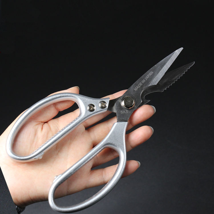 KINGWISE Multifunctional Kitchen Scissors Full Stainless Steel Design with Aluminium Alloy Handle New for Cutting Usage