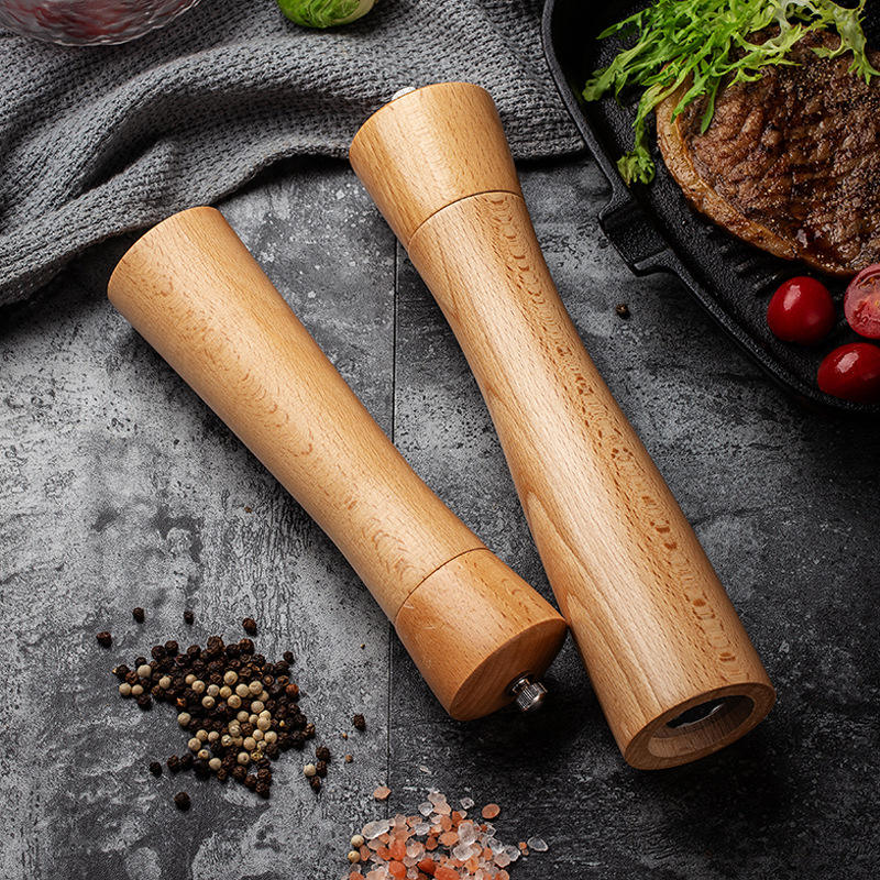 Kingwise Eco-Friendly Solid Wood Manual Pepper Grinder Mill Grinding Function Black Seasoning Jar Spice Bottle Box Dropshipping