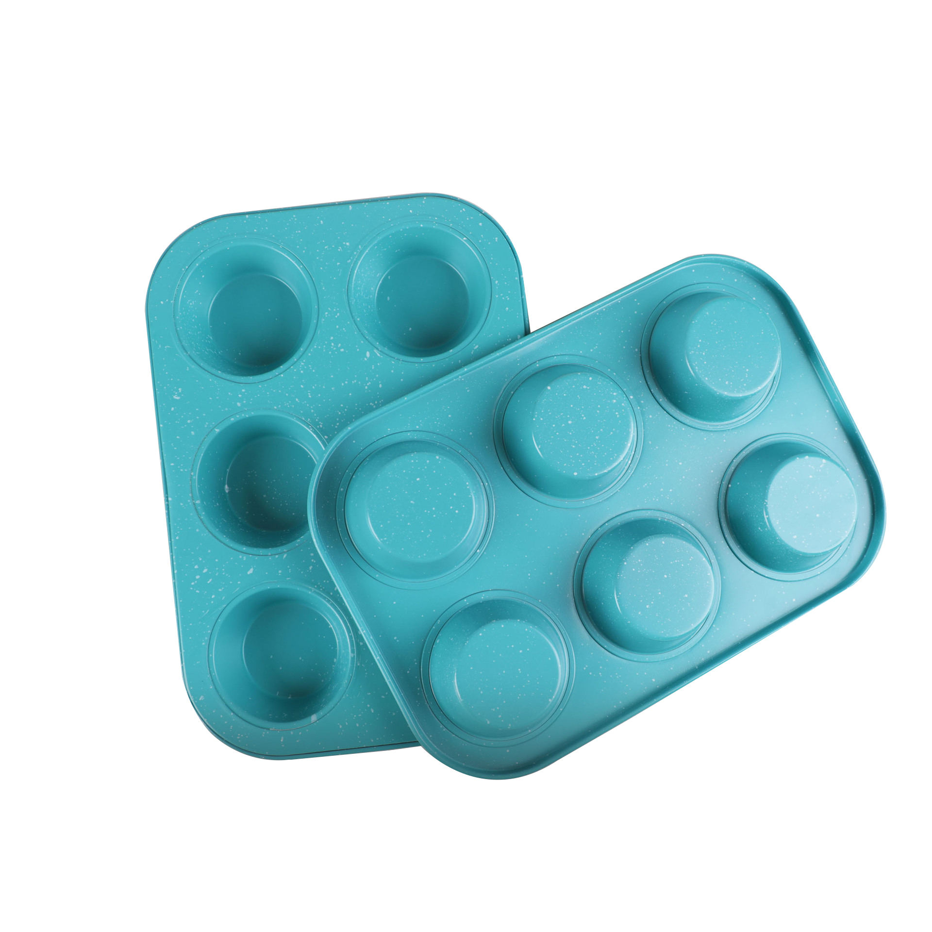 Kingwise 6-Hole Non-Stick Coating Cupcake Mold High Quality Carbon Steel Sprinkled Baking Muffin Pan Kitchen Tool for Cake Tools