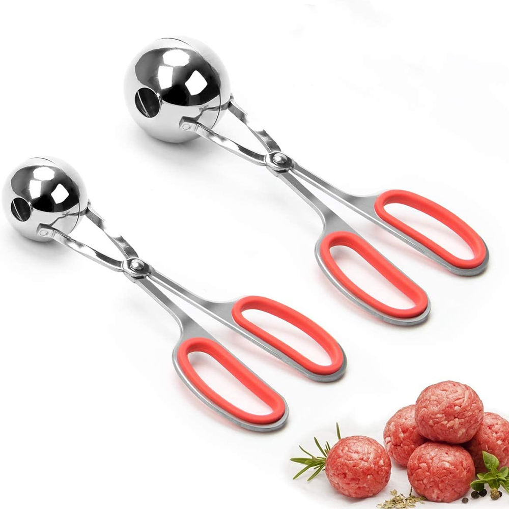 Kingwise Easy Using 304 Stainless Steel Meatball Spoon DIY Meatball Clip Scoop Cup Tongs Fish Balls Meatball Maker