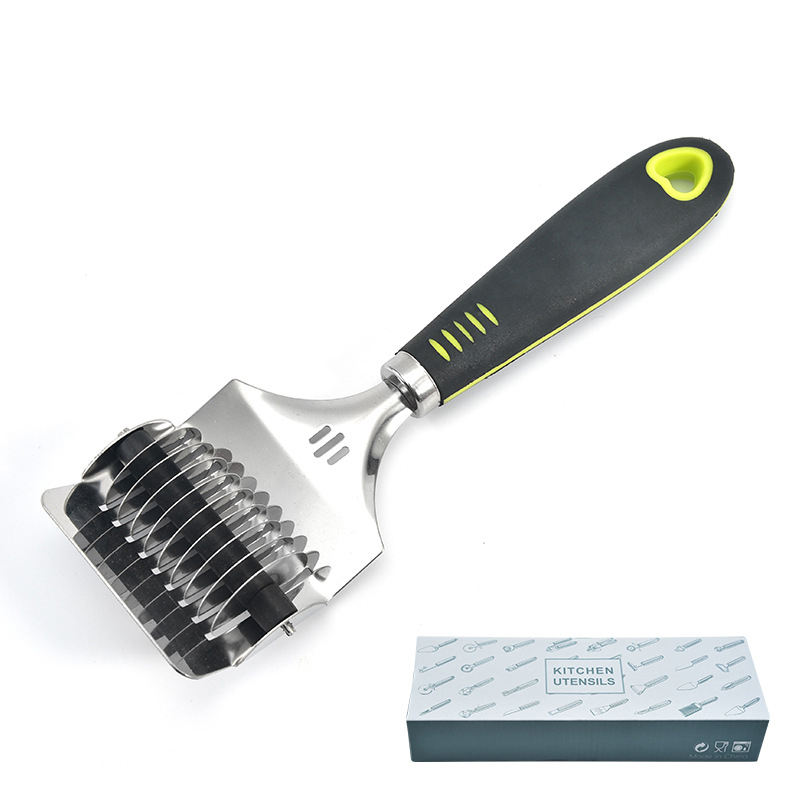Kingwise Manual Silicone Noodle Cutter with Lattice Design for Pasta Spaghetti Dough-Eco-Friendly Dishwasher Safe