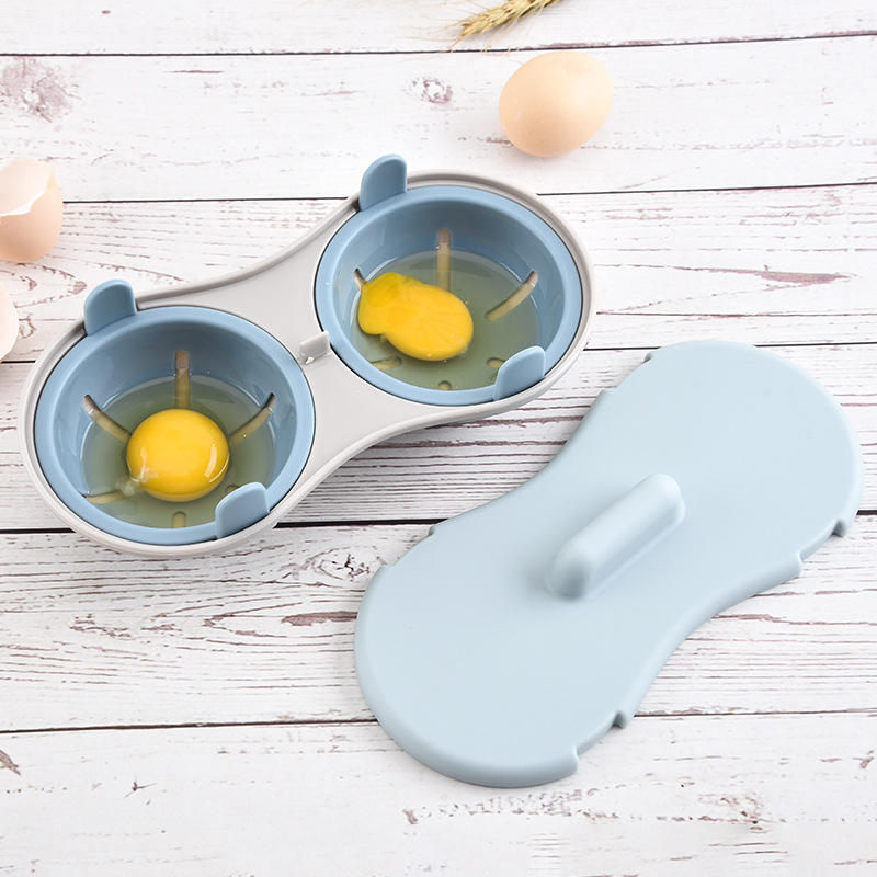 Kingwise Hot Sale Egg Yolk Filter Multifunction Poached Egg Cooker Steamer Plastic Microwave Egg Cooker Poacher