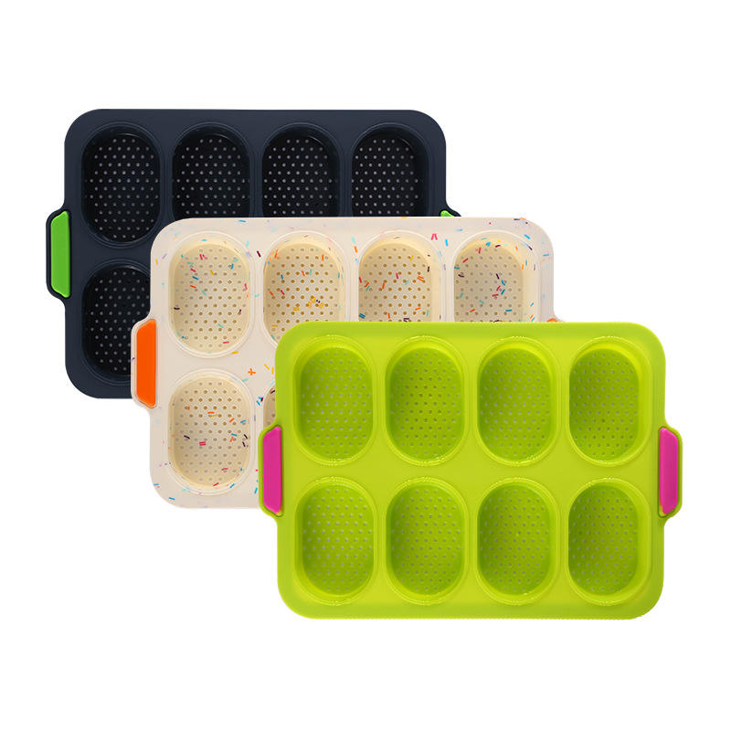 8 Grid Eco-Friendly Oven Safe Silicone Molds with Handles for Home Baking Bakeware Tray Dishwasher Safe for Convenient Baking