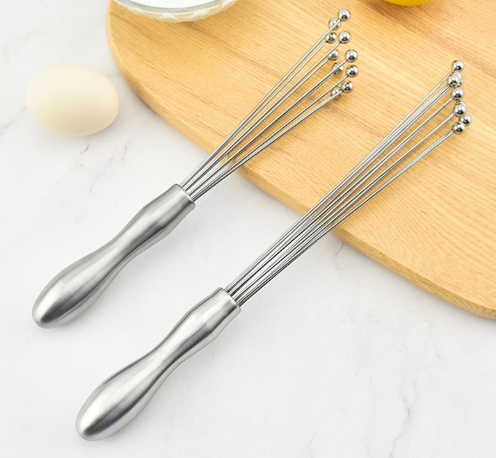 Kingwise 12 Inch Small Manual Egg Beater Mixer Stainless Steel Baking Tool for Whisking Cream Household Kitchen Kitchenware
