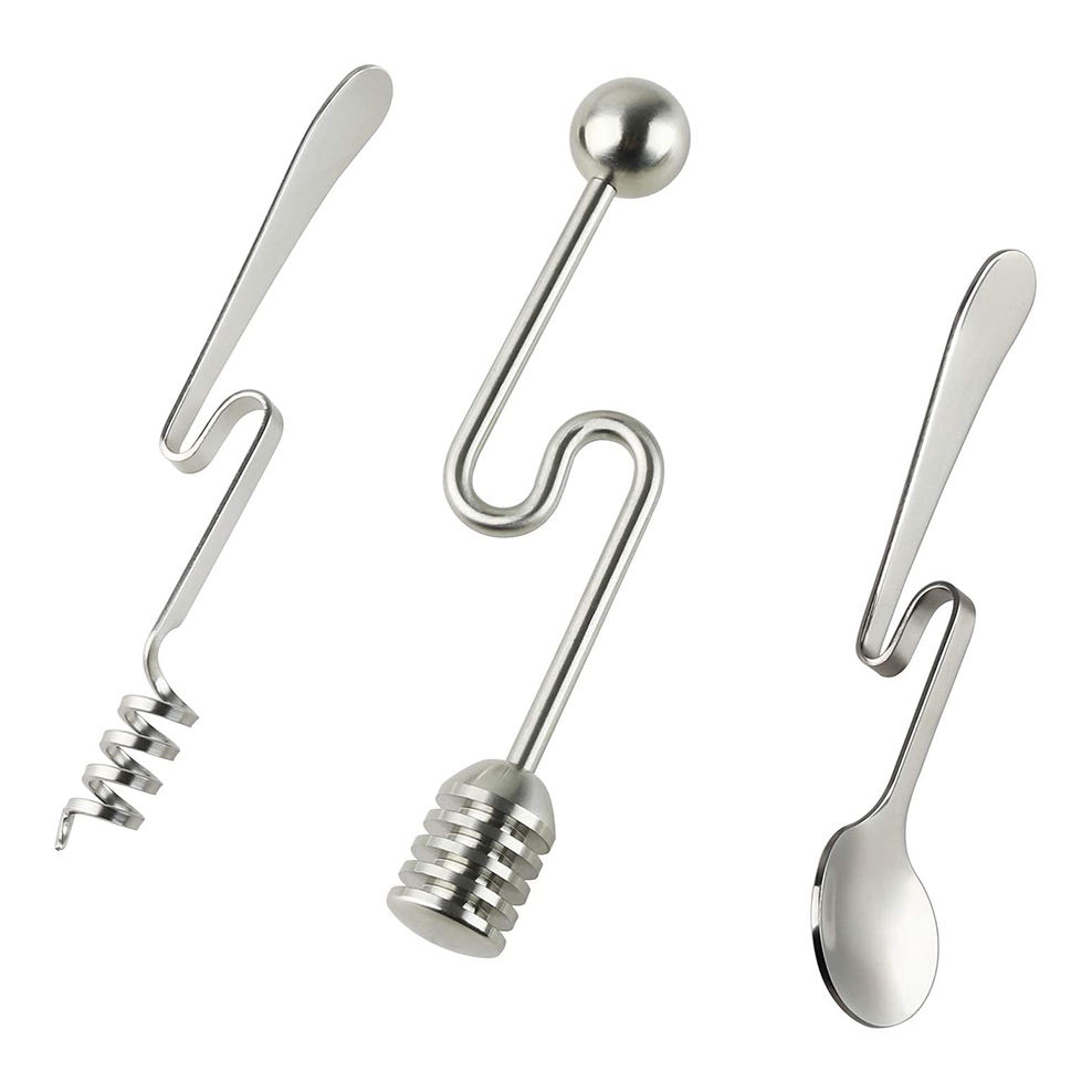 KINGWISE Stainless Steel Honey Syrup Dippers 304 Honeycomb Stick Spoon Stirrer Server for Restaurant Use Honey Pot Jar