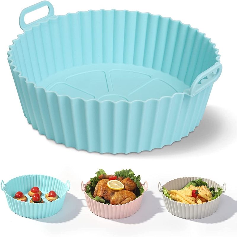 Kingwise 8 Inch Silicone Air Fryer Liners BPA Free Non-Stick Reusable Mat Wholesale Baking Pastry Tools for Cooking