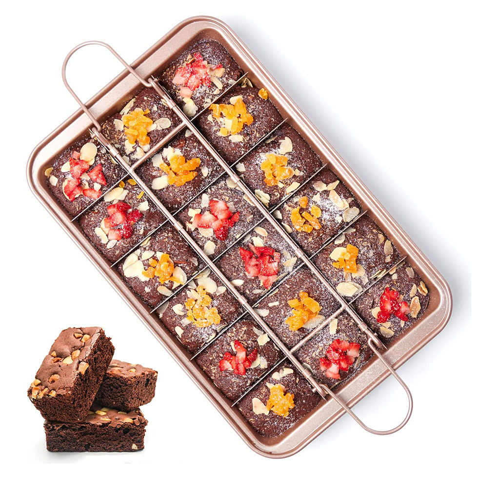 Kingwise Wholesale Carbon Steel Rectangle Baking Mould Non-Stick Coating Brownie Pans Removable Bottom Cake Tools
