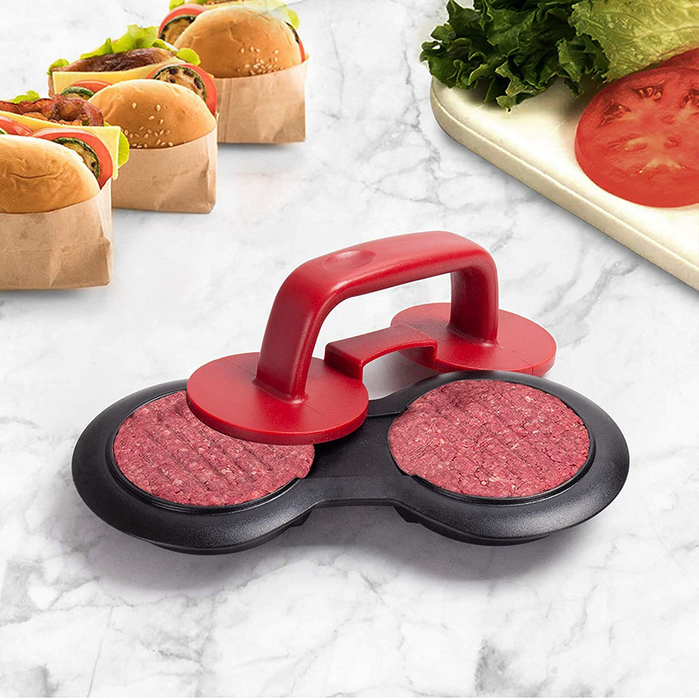 KINGWISE Home and Kitchen Tools Non-Stick Burger Press Double Press Maker Hamburger Patty Molds