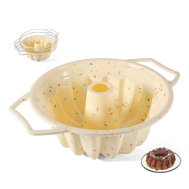 Kingwise Wholesale Eco-Friendly Non-Stick Savarin Cake Mold Home Baking Silicone Rubber Chiffon Cake Pans Dishwasher Oven Safe