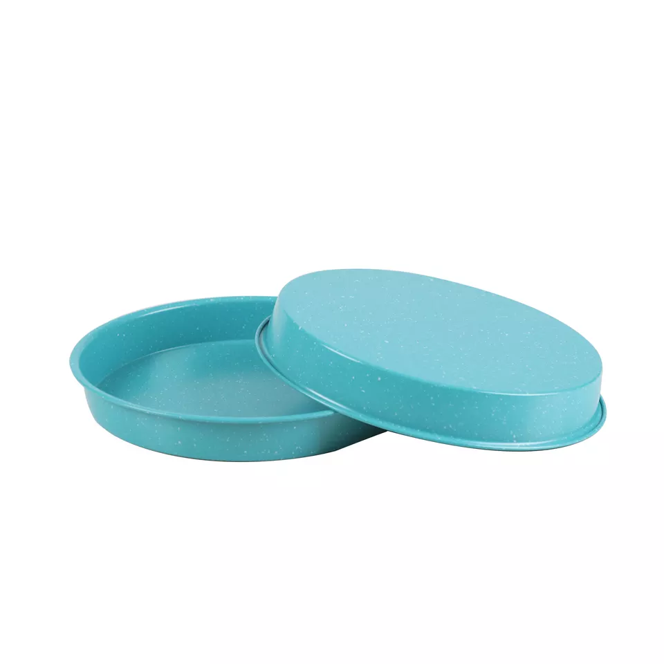 Kingwise Stainless Steel Sprinkled Blue Non-stick 9-inch Pizza Pan Baking Tool Oven Safe Eco-Friendly Kitchen Baking Pan